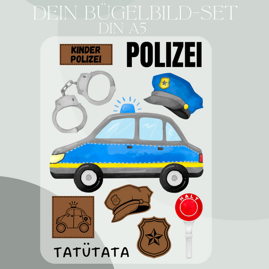 Polizei Bügel-Bild Set Eigenproduktion