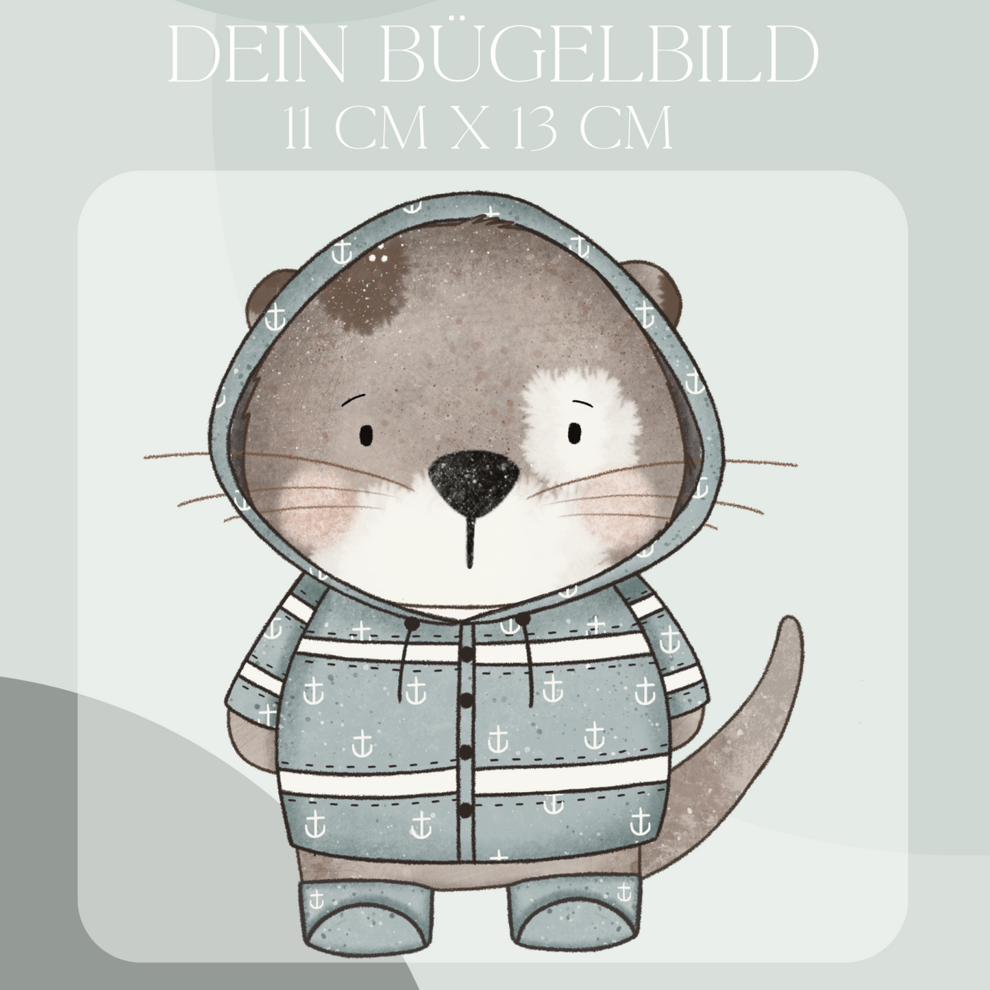 Otter mit Regenjacke Blau - Maxi Bügel-Bild Eigenproduktion