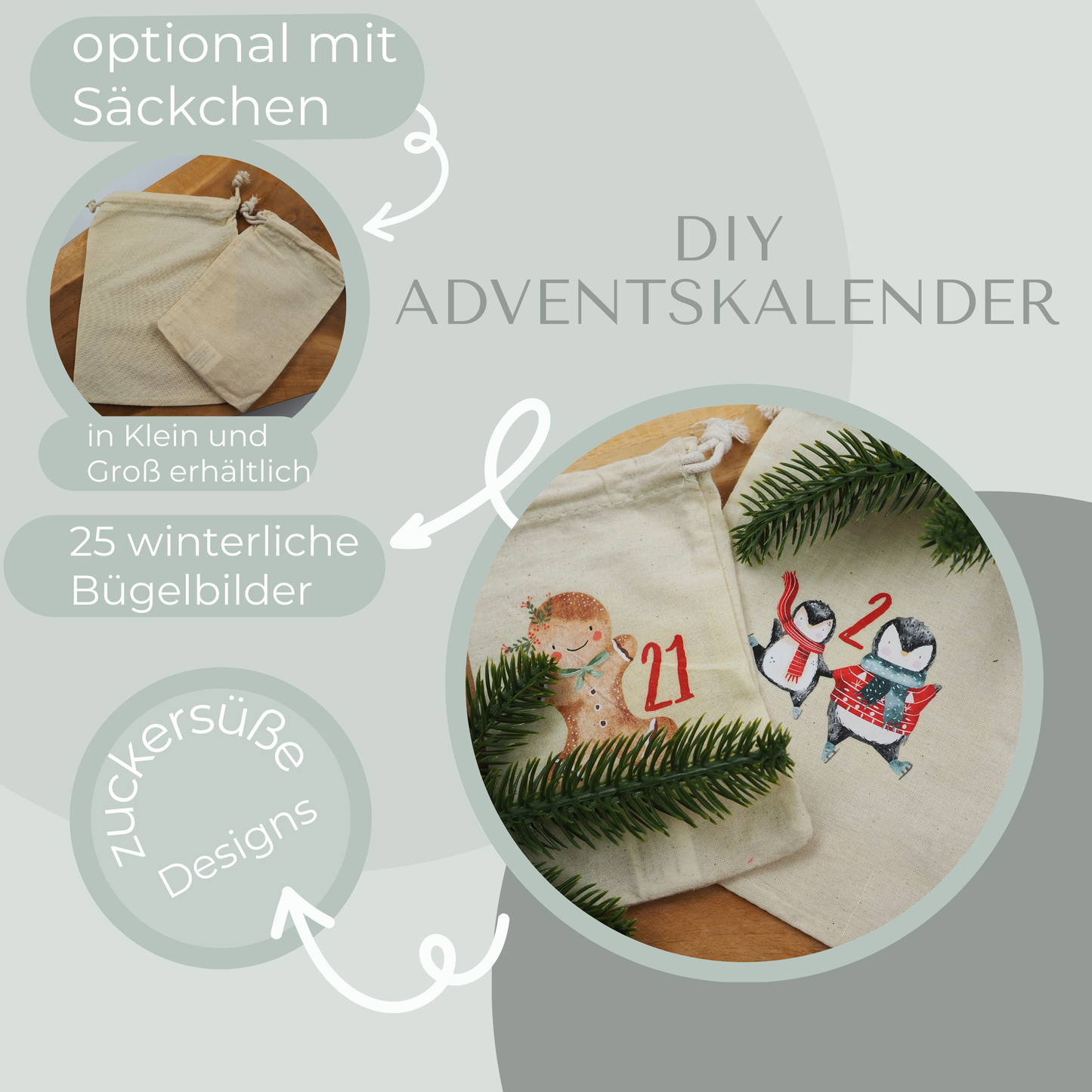 DIY Adventskalender I Bügel-Bild Eigenproduktion