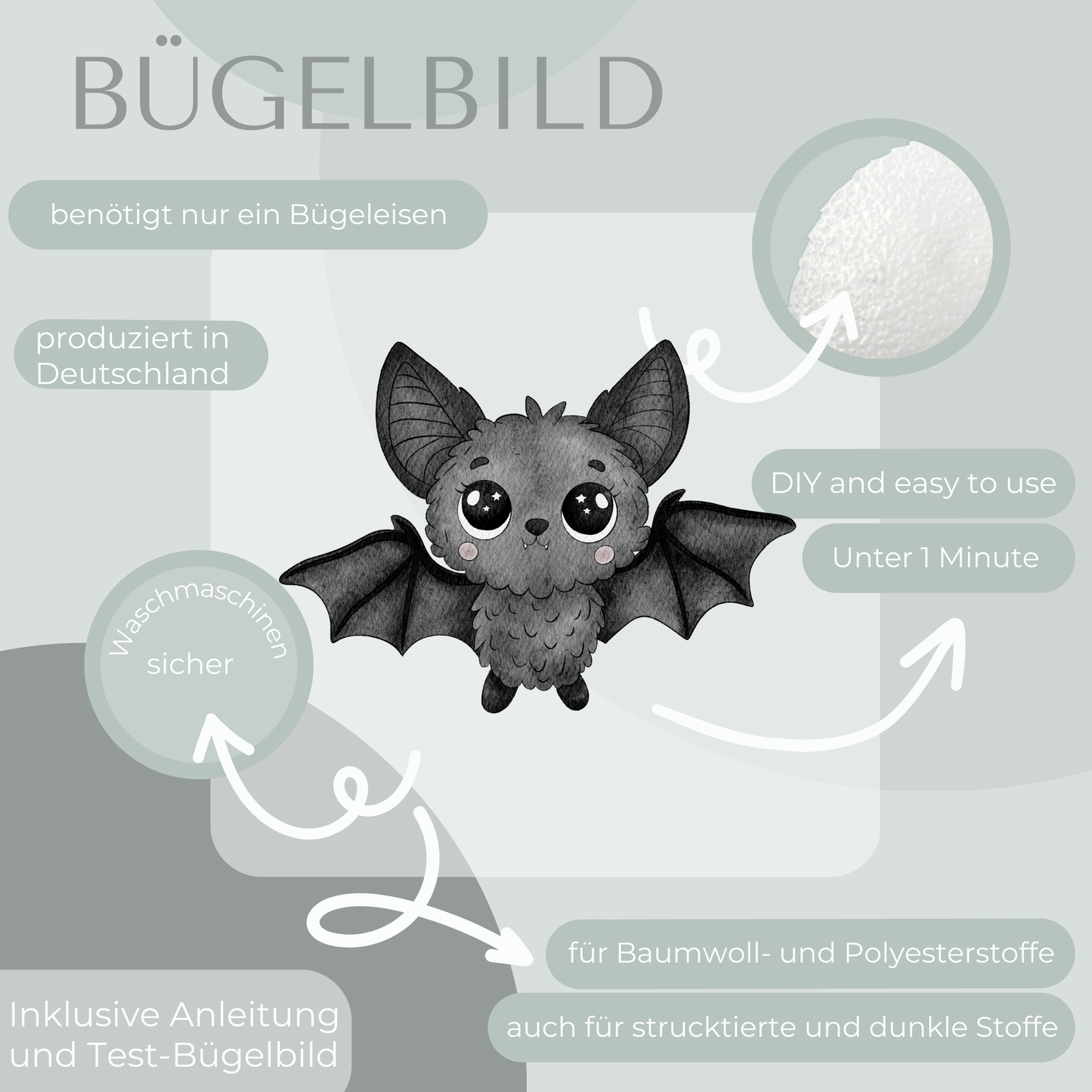 Fledermaus- Maxi Bügel-Bild Eigenproduktion