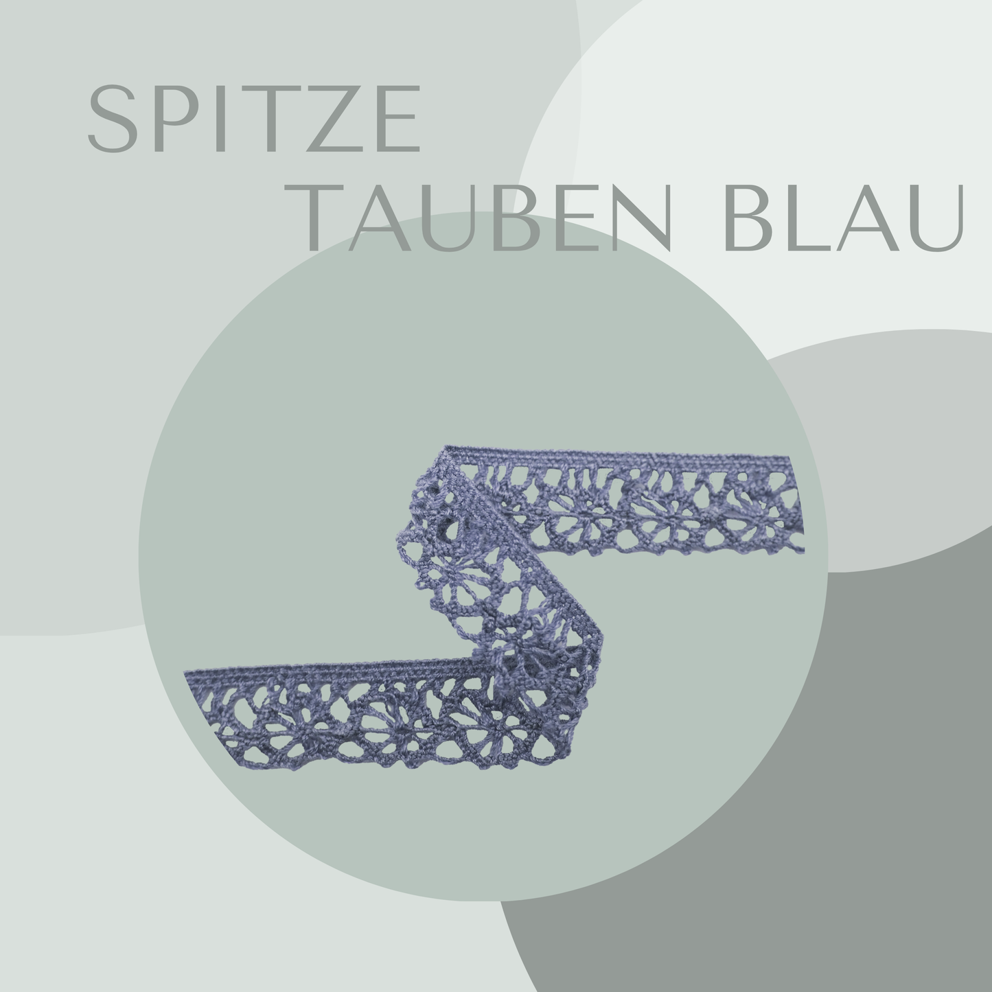 Klöppel Spitze 13mm tauben  Blau