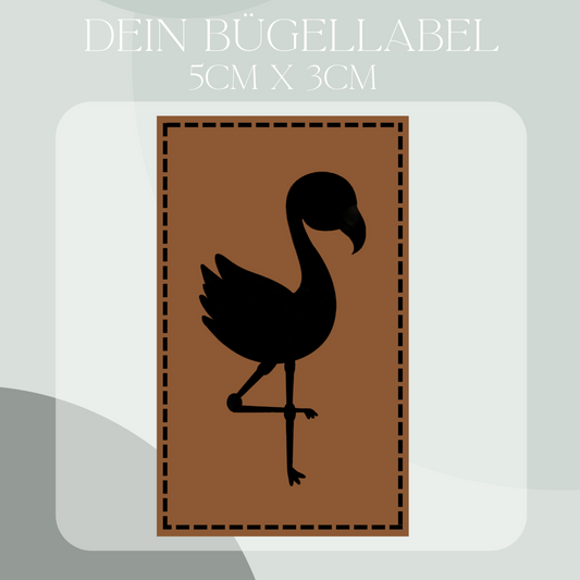 Flamingo Bügel-Label Eigenproduktion