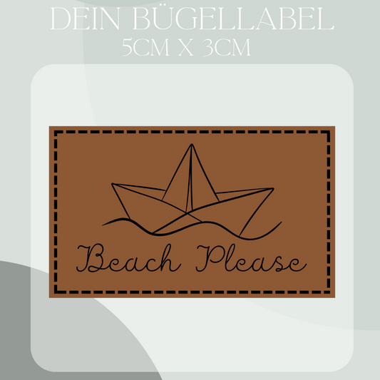 Beach Please Bügel-Label Eigenproduktion