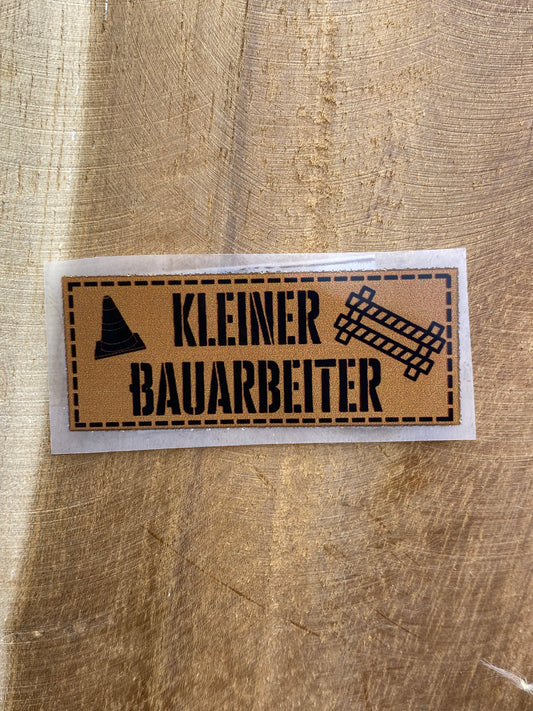 kleiner Bauarbeiter Bügel-Label Eigenproduktion