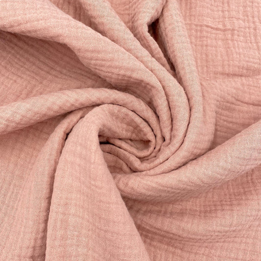 Musselin Uni Double Gauze - Rosa - 0,8 m SALE