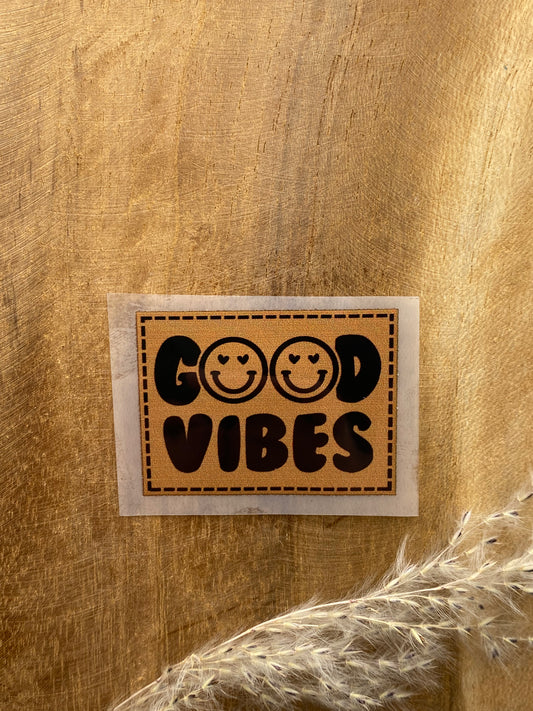 Good Vibes Bügel-Label Eigenproduktion