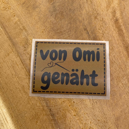 von Omi genäht Bügel-Label Eigenproduktion