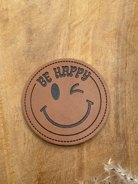 Be happy Smiley Label Eigenproduktion