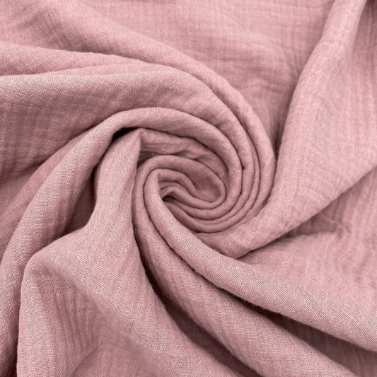 Musselin Uni Double Gauze - Dusty Rose - 0,9 m SALE