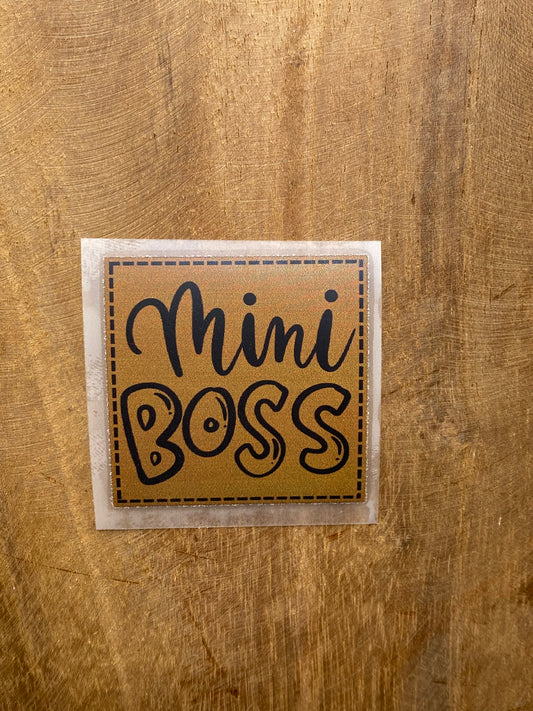 Mini Boss Bügel-Label Eigenproduktion