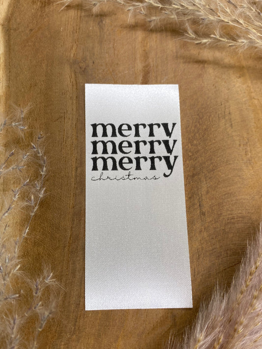 Merry Christmas Satin-Label Eigenproduktion